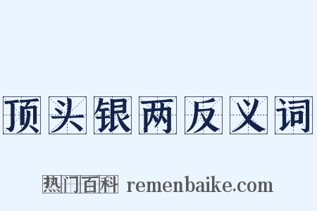 顶头银两反义词是什么意思的图片